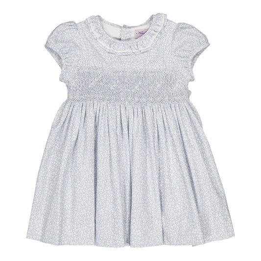 Small Sky Blue Puffed Sleeved Dress