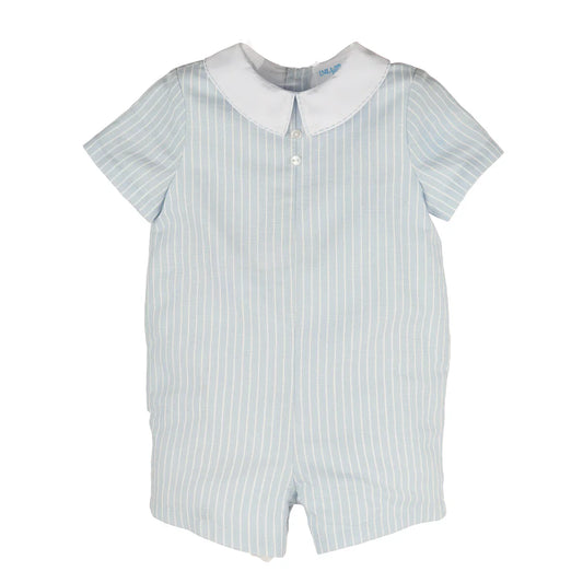 Blue Stripe Linen Stripe Bubble