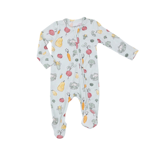 Watercolor Baby Veggies 2 way Zipper Footie