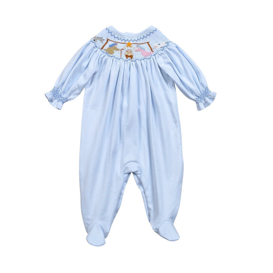 Nativity Smocked Bishop Footie