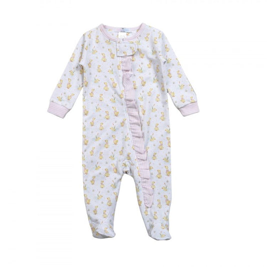 Ducks in the Pond Pink Zip Footie