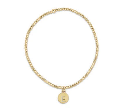 Respect Small Initial Disk Bracelet Classic Gold