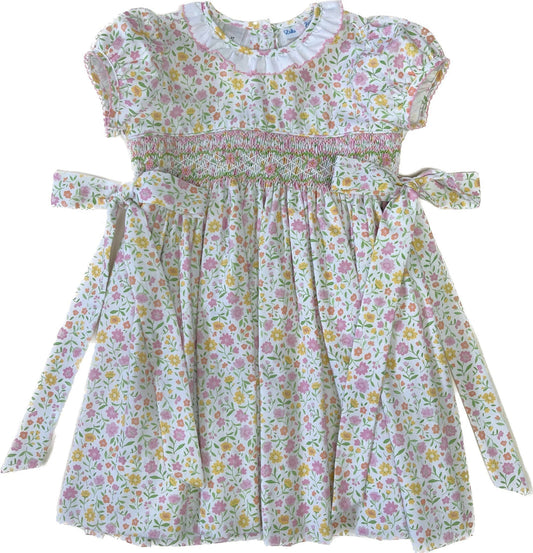 Rose Spring Floral Ruffle Collar Dress