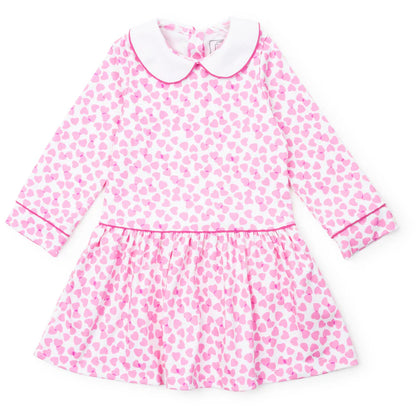Lillian Girls' Dress - Confetti Hearts Pink