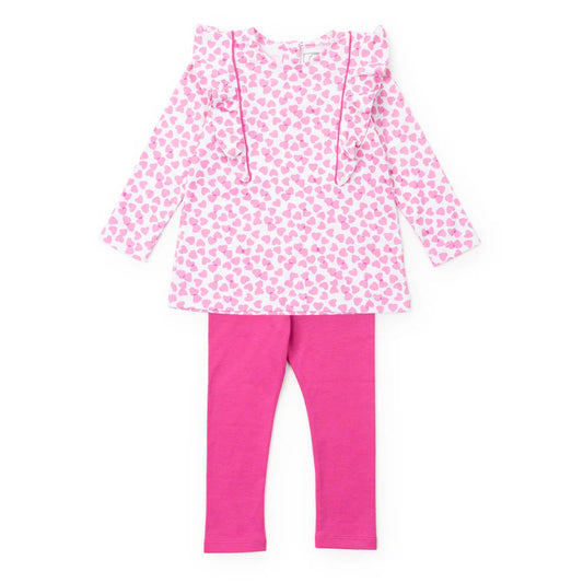 Oliver Legging Set - Confetti Hearts Pink