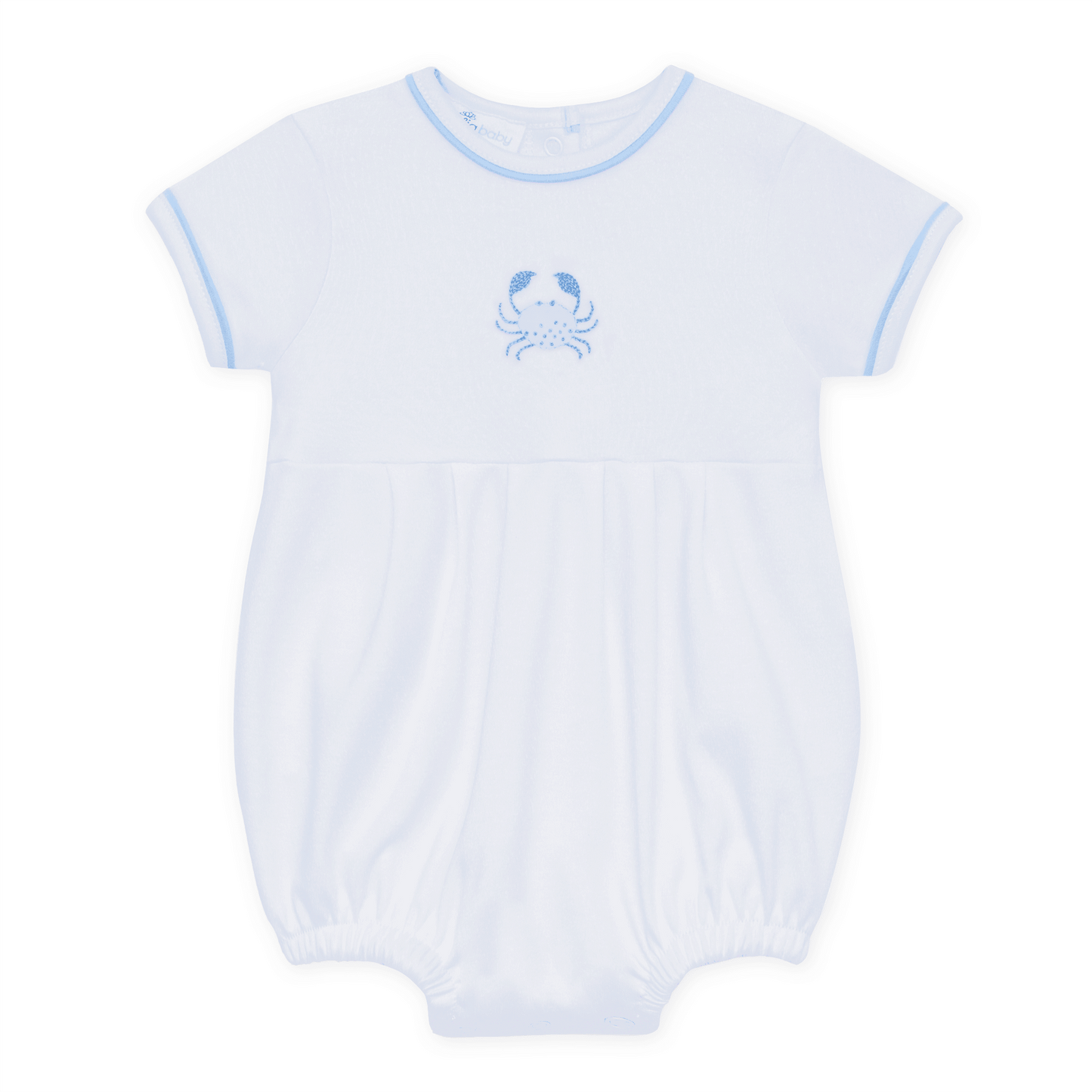Little Crawlers Embroidered Bubble - Light Blue