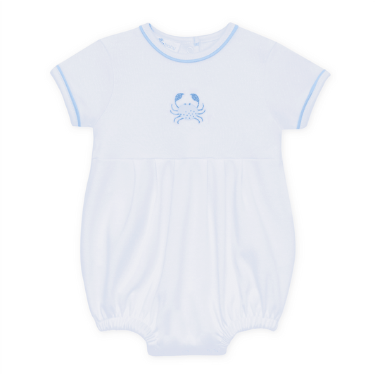 Little Crawlers Embroidered Bubble - Light Blue