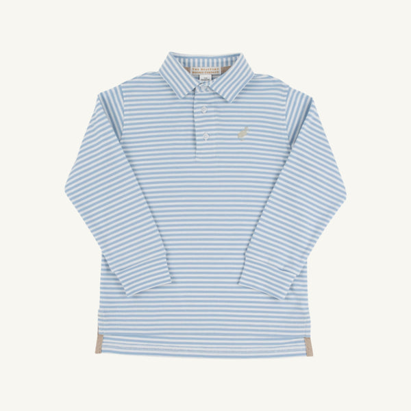 Long Sleeve Prim & Proper Polo - Barrington Blue Stripe