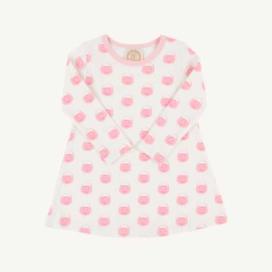 Long Sleeve Polly Play Dress - Pumpkins