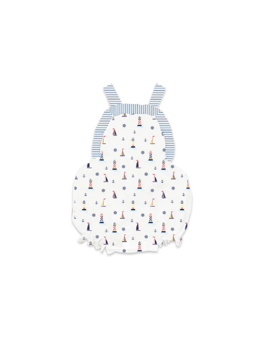 Nautical Ruffle Pinstripe Bubble