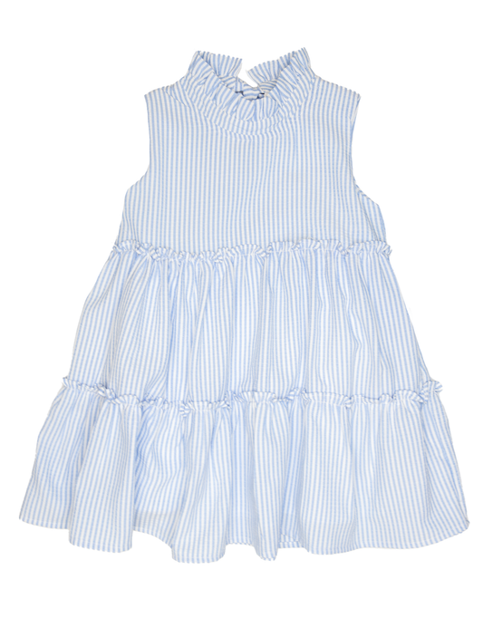 Natty Blue Stripe Tier Dress