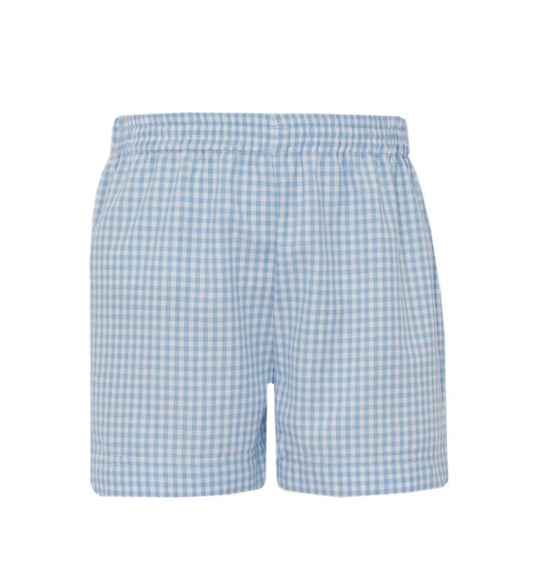 Boys Light Blue Gingham Shorts