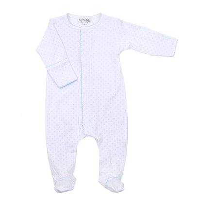 Mini Dots Footie - Blue