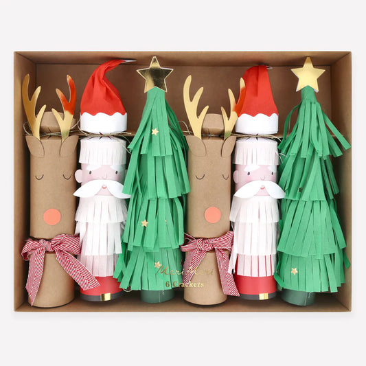 Santa, Reindeer & Tree Crackers