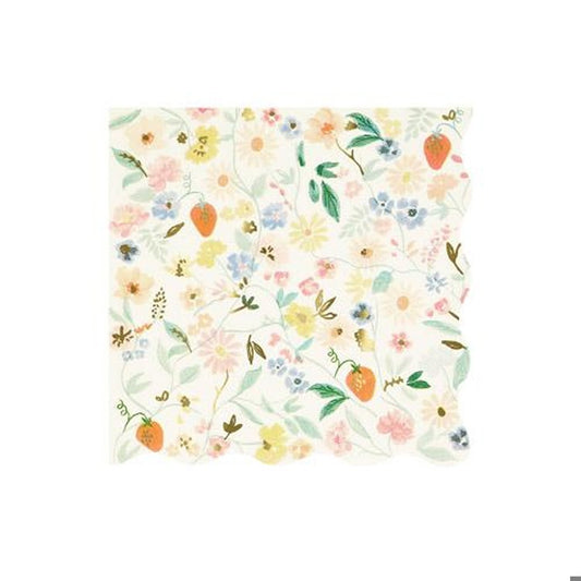 Elegant Floral Large Napkins (x 16)