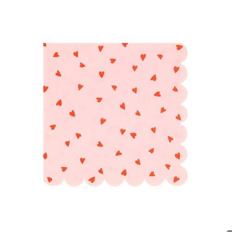 Heart Pattern Large Napkins (x 16)