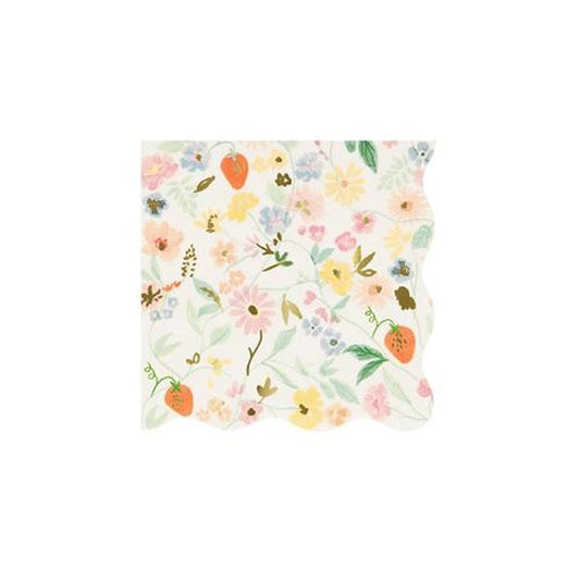 Elegant Floral Small Napkins (x 16)