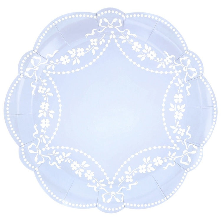 Rococo Blue Dinner Plates (x 8)