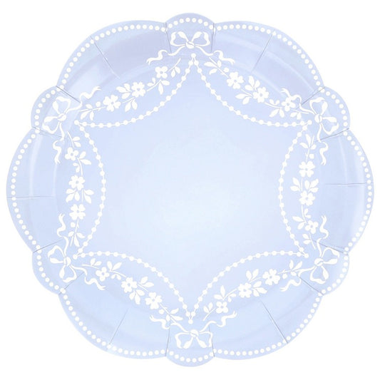 Rococo Blue Dinner Plates (x 8)
