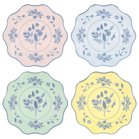 Vintage Botanical Dinner Plates (x 8)