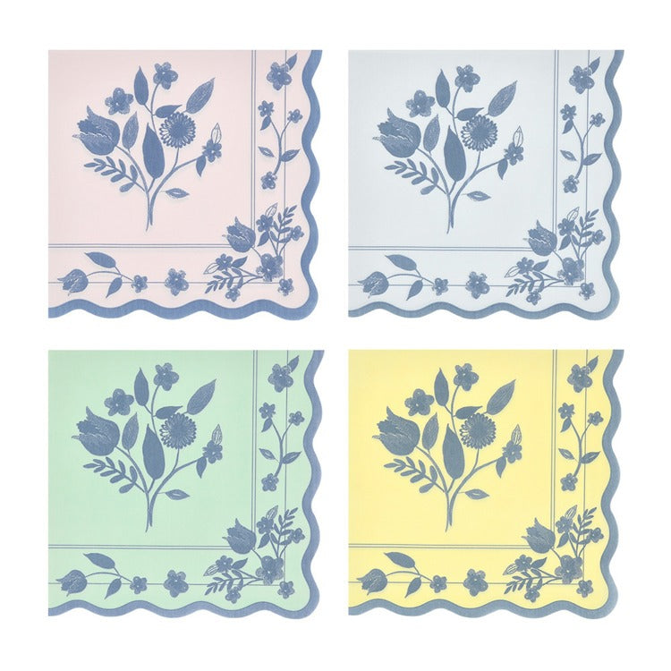Vintage Botanical Large Napkins (x 16)