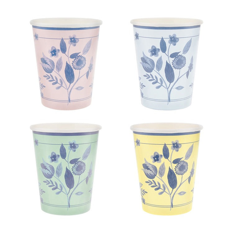 Vintage Botanical Cups (x 8)