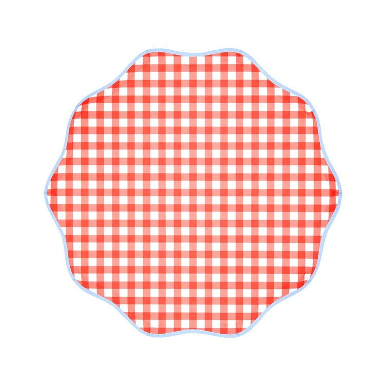 Red Gingham Side Plates (x 8)