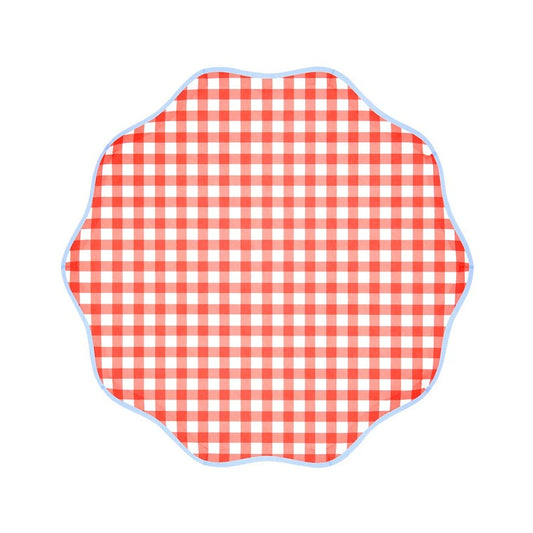 Red Gingham Side Plates (x 8)