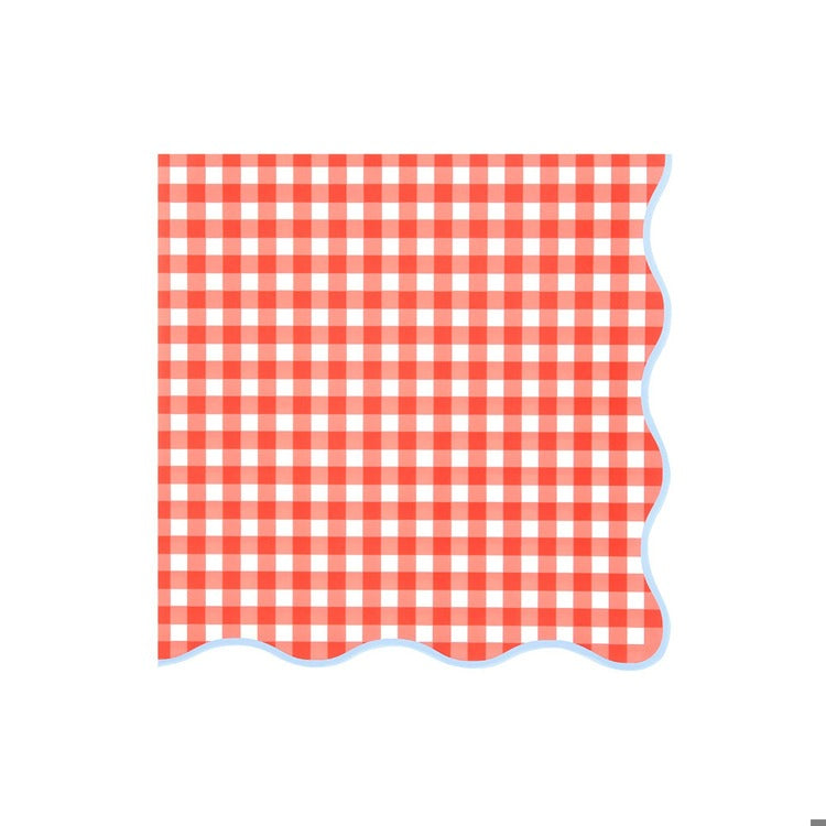 Red Gingham Large Napkins (x 16)