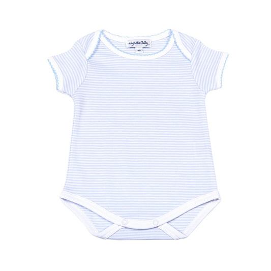 Mini Stripes Short Sleeve Lap Bodysuit - Blue