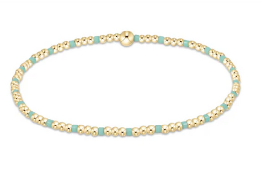 Hope Sincerity Pattern 2mm Bead Bracelet - Mint