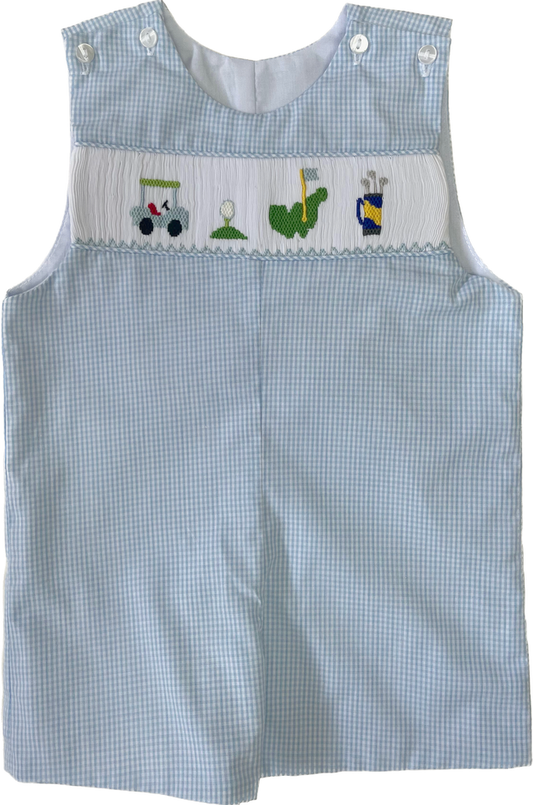 Pete Blue Gingham Golf Shortall