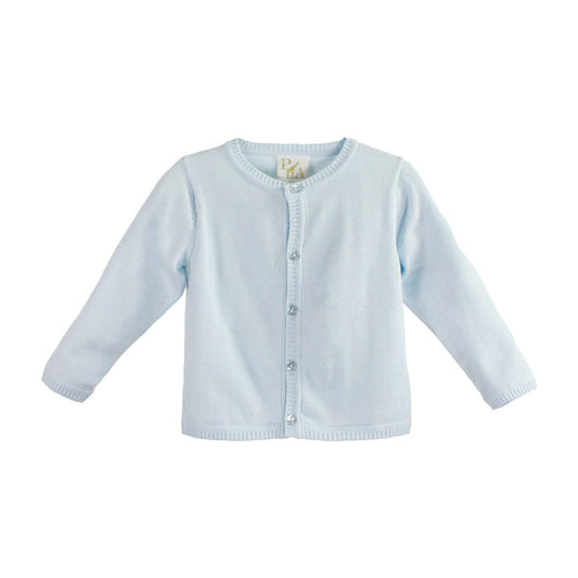 Blue Ladder Edge Basic Cardigan Sweater
