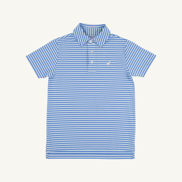 Prepletic Prim and Proper Polo SS - Sunrise Blvd Blue Stripe/ White