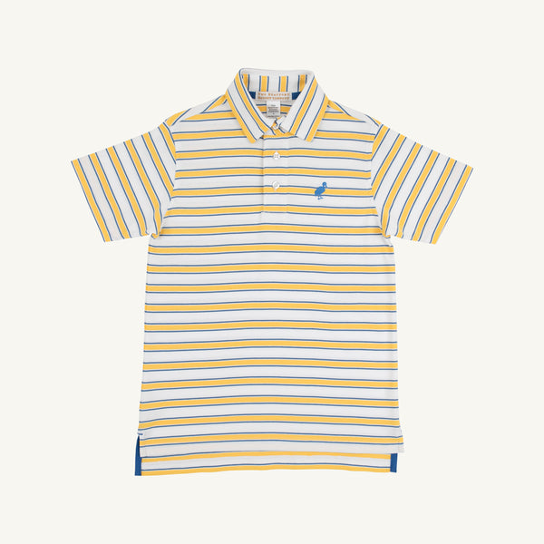 Prim and Proper Polo SS - Lake Claire Lines/Wood Boat Blue