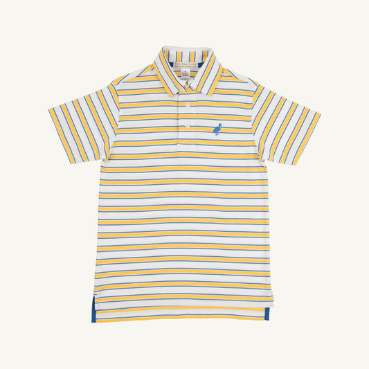 Prim and Proper Polo SS - Lake Claire Lines/Wood Boat Blue