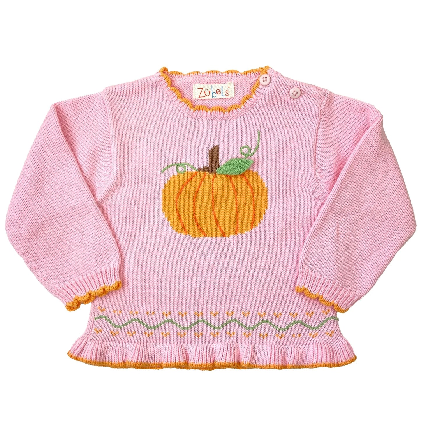 Pink Ruffle Pumpkin Sweater
