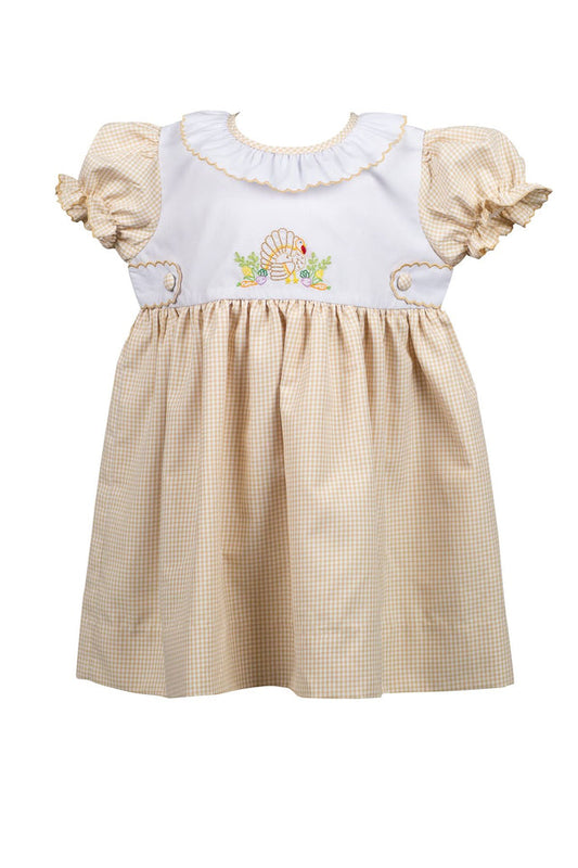 Mayflower Dress - Tan Check