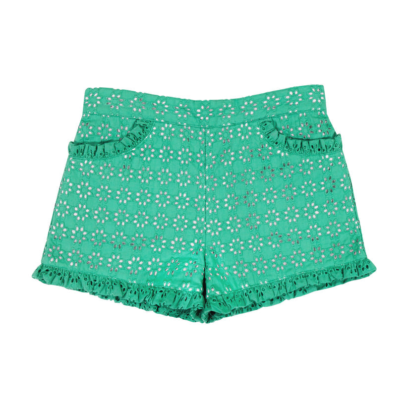 Phoebe Pocket Green Eyelet Short