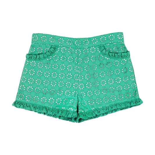 Phoebe Pocket Green Eyelet Short