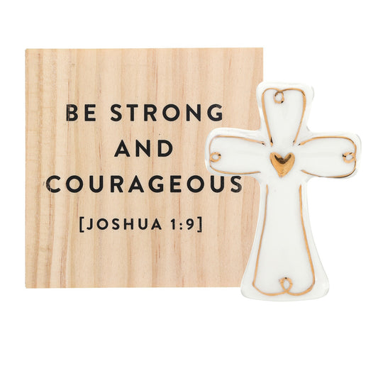 Ceramic Figurine - Gold Cross