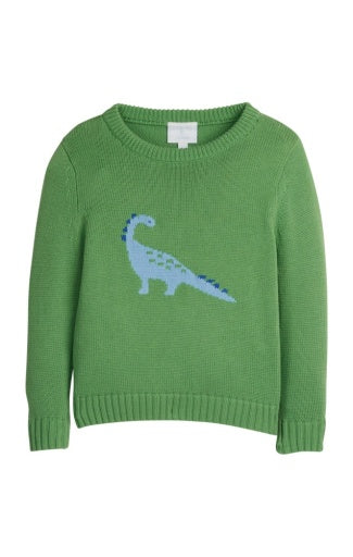 Intarsia Sweater - Blue Dinosaur
