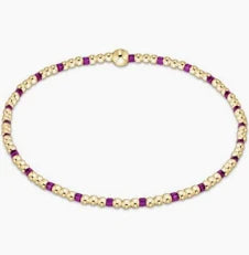 egirl Hope Sincerity Pattern 2mm Bead Bracelet - Fuchsia