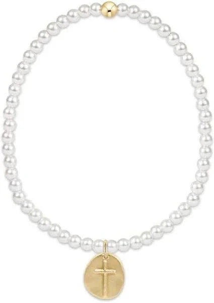 Classic Pearl 3mm Bead Bracelet - Inspire Small Gold