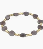 Admire Gold 3mm Bead Gemstone Bracelet - Labradorite
