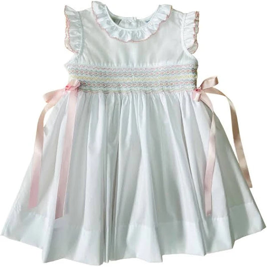 Pastel Smocked Dress w/Ribbons