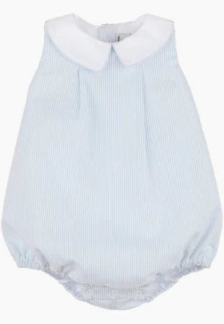 Blue Stripe Bubble White Collar