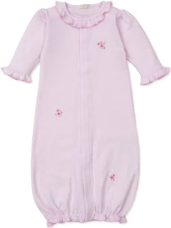 Rose Blooms Pink Hand Emb. Conv. Gown