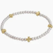 Signature Cross Small Pearl 3mm Bead Bracelet
