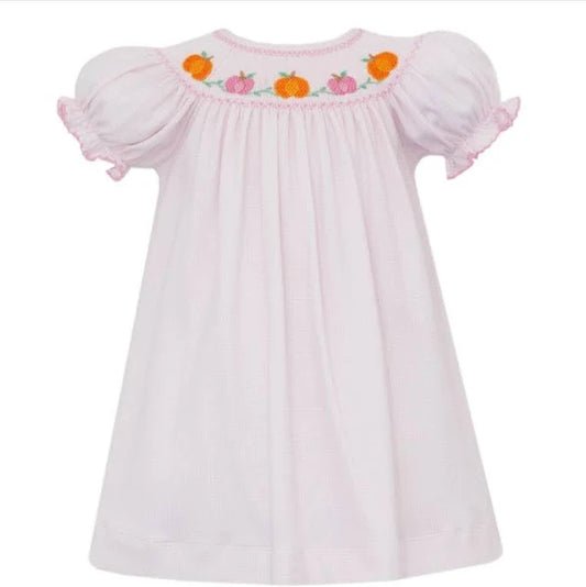 Pink Check Pumpkins Smocked Bishop